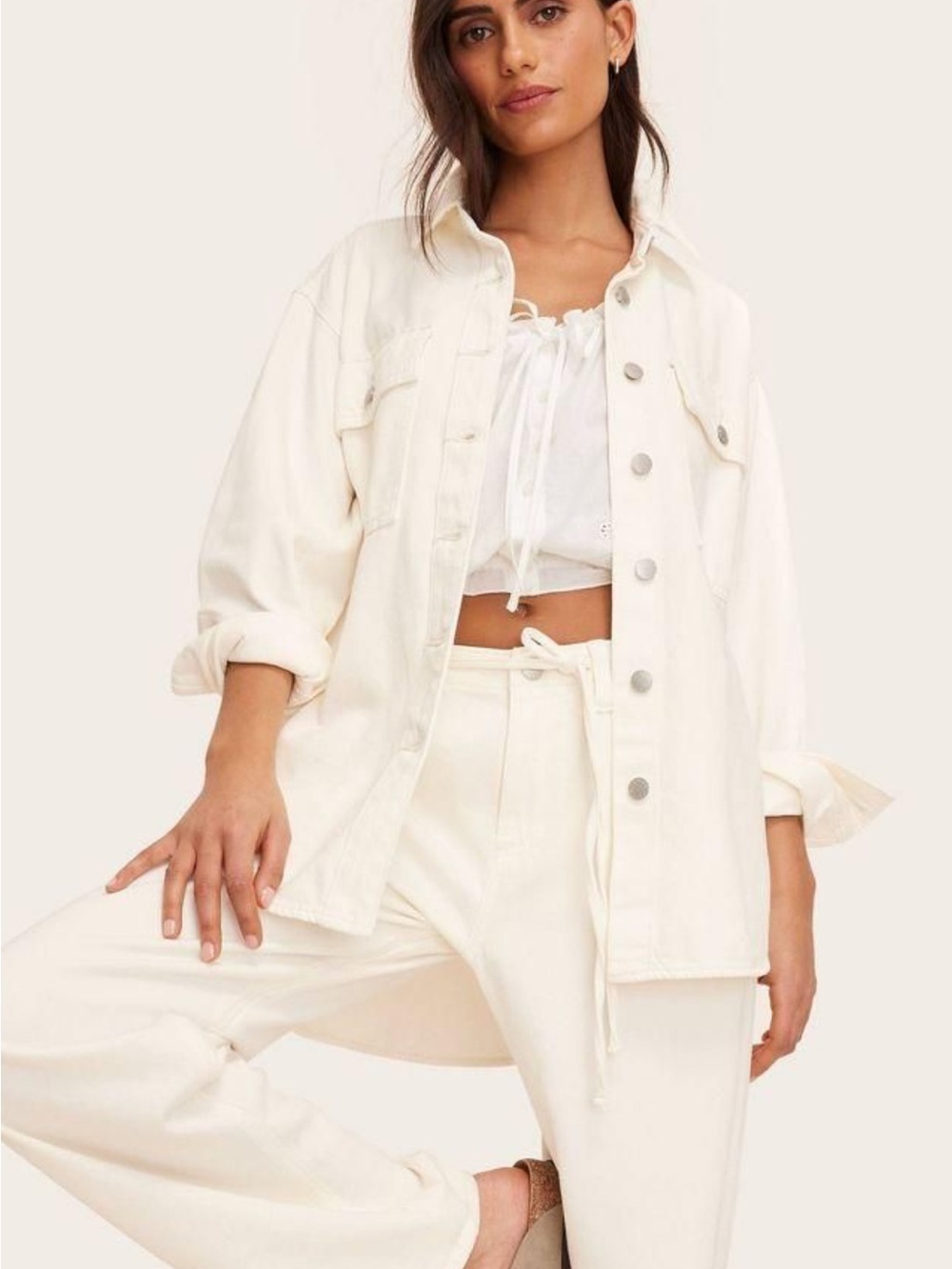 Parke x Target Cream Oversized Shacket - Picture 2 of 7